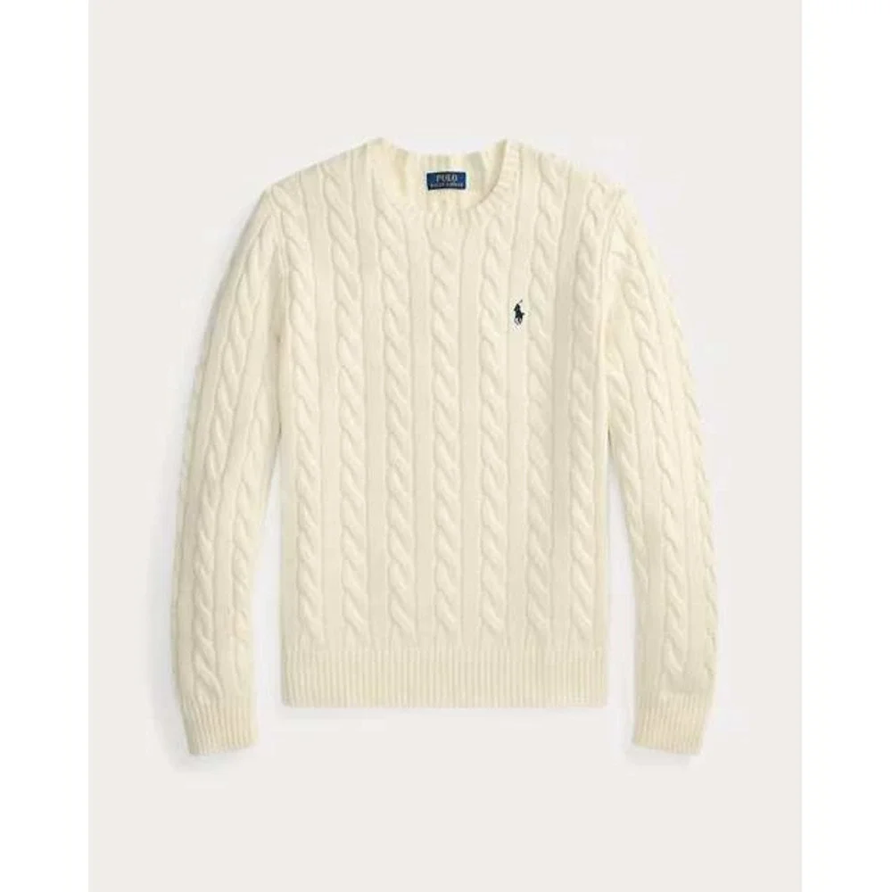 Polo Ralph Lauren Mens Cable Knit Sweater In Andover Cream Size M New With Tags